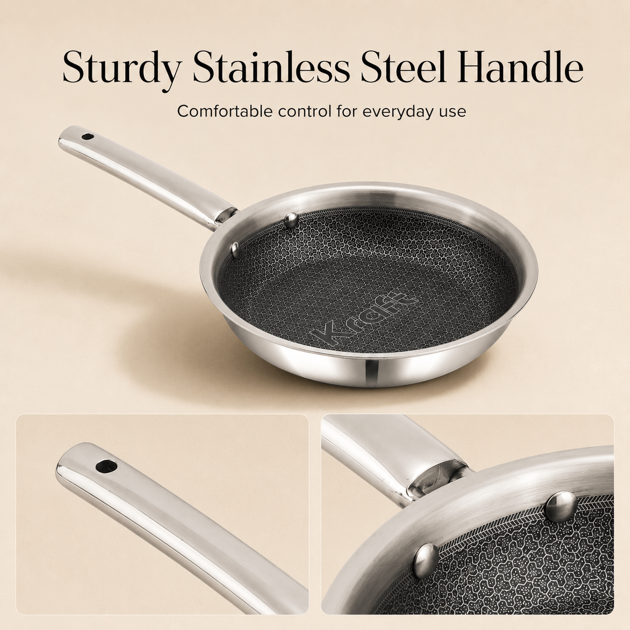 Kraft Futuretec Pro Triply Stainless Steel Frypan (Induction Friendly)