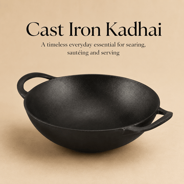 Kraft Infinity Pre-Seasoned Cast Iron Kadai (Induction Friendly)