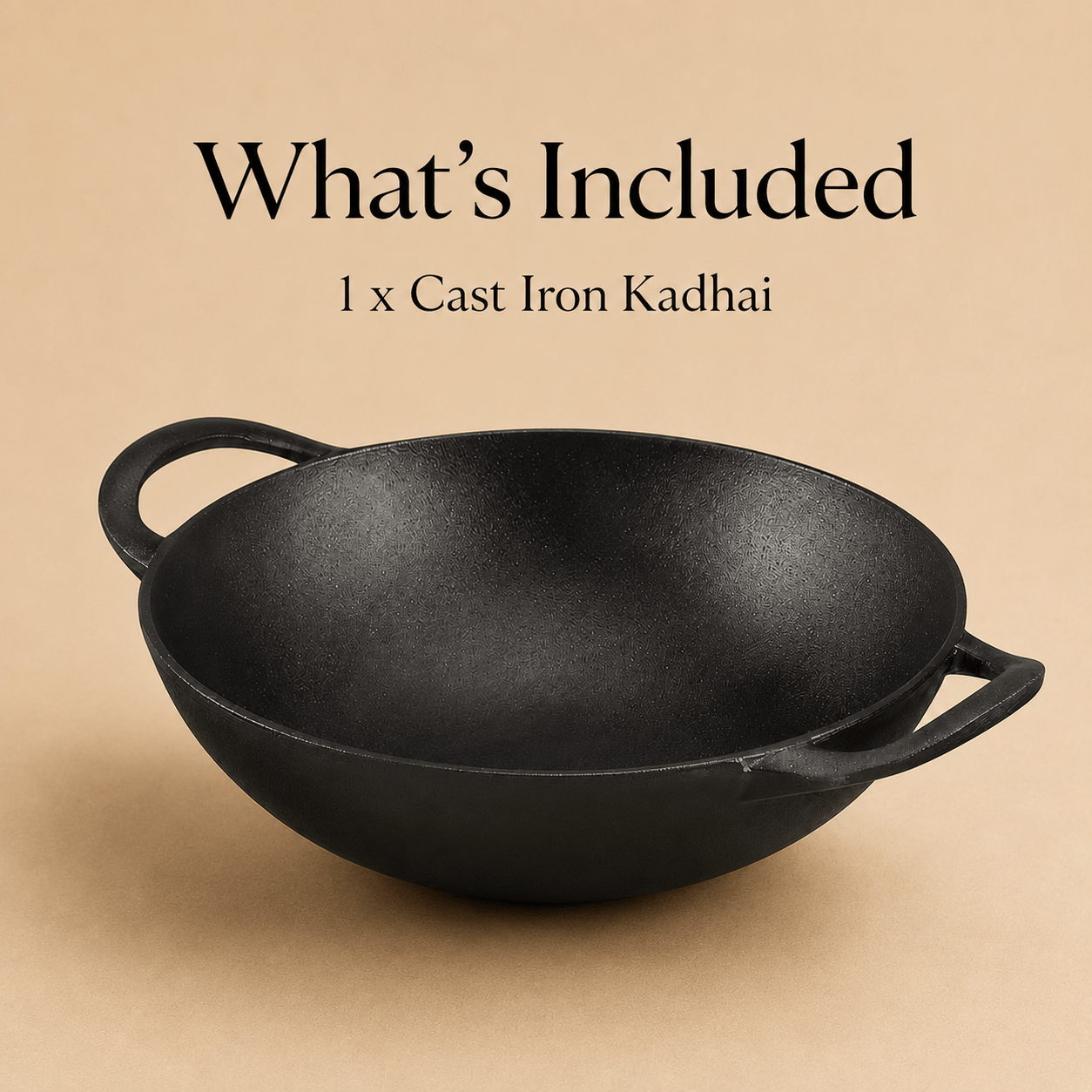 Kraft Infinity Pre-Seasoned Cast Iron Kadai (Induction Friendly)
