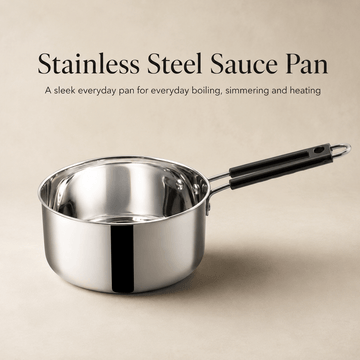 Kraft Stainless Steel Plain Bottom Saucepan Size 10, 11 & 12 (Induction Friendly)