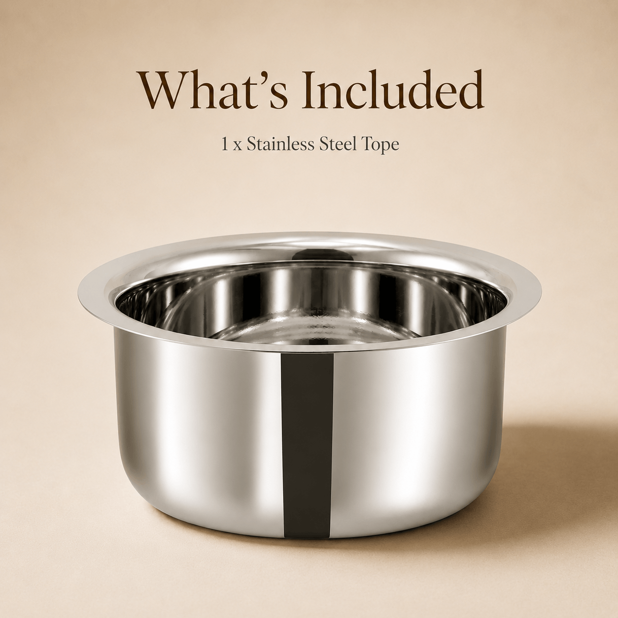 Kraft  Stainless Steel Plain Bottom Tope - 21 G (Induction Friendly)