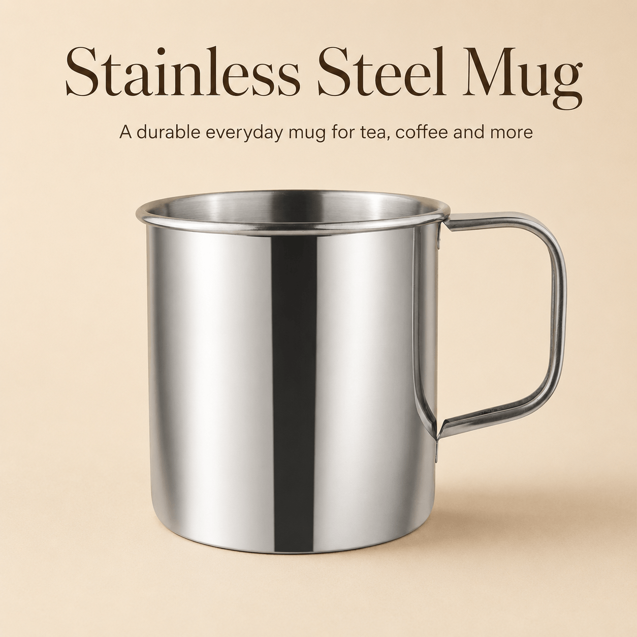 Kraft Stainless Steel Mug Durable Steel Drinking Mug for Tea, Coffee, Milk & Everyday Use