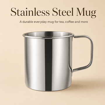 Kraft Stainless Steel Mug Durable Steel Drinking Mug for Tea, Coffee, Milk & Everyday Use