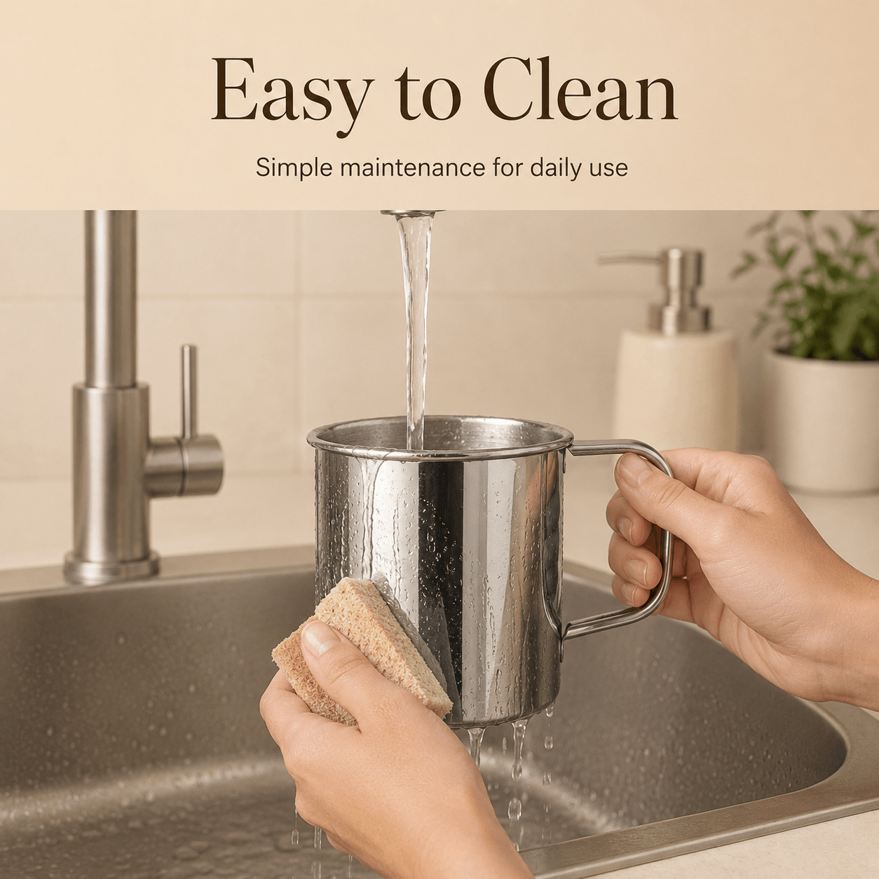 Kraft Stainless Steel Mug Durable Steel Drinking Mug for Tea, Coffee, Milk & Everyday Use
