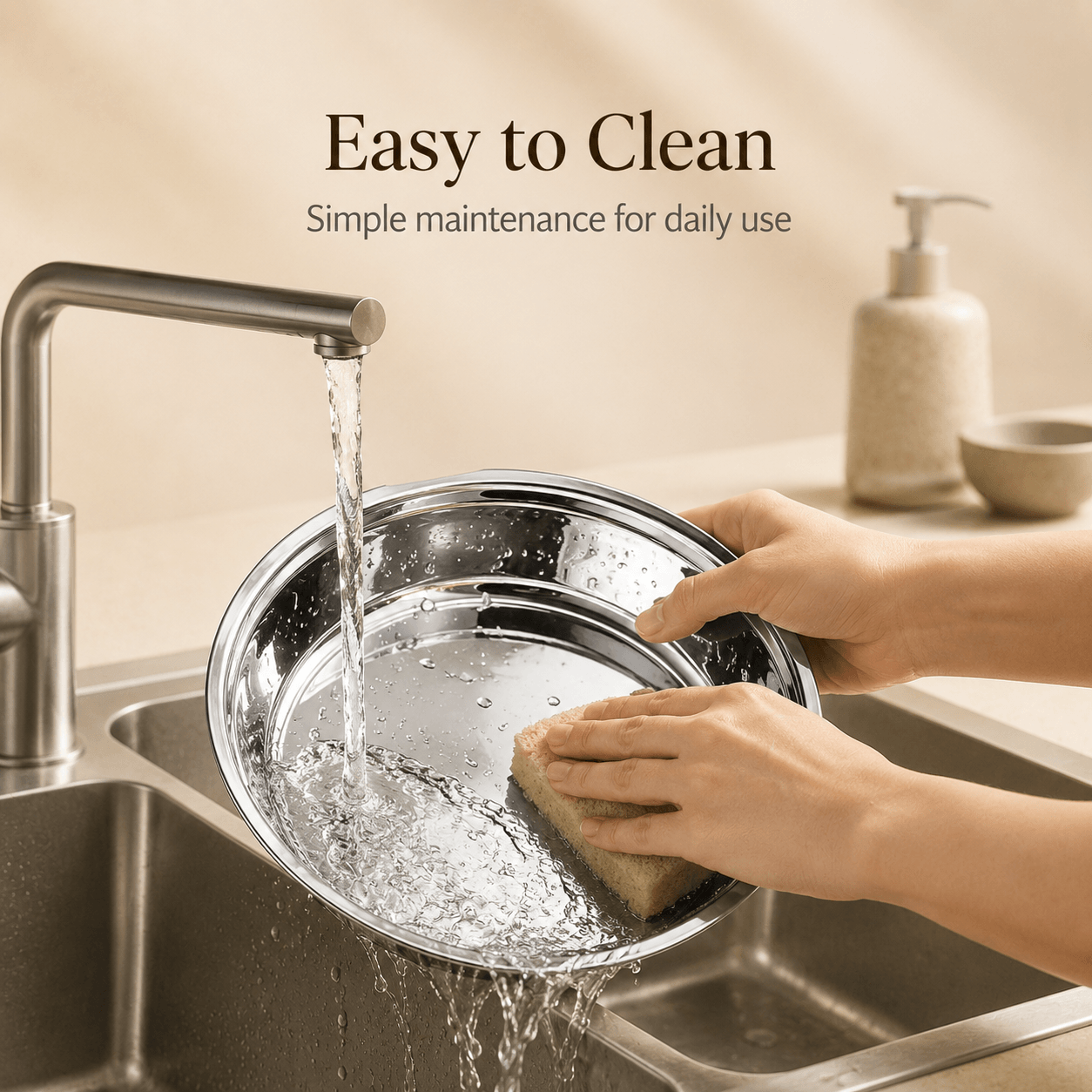 Kraft Stainless Steel Parat Deep Mixing Plate for Kneading Dough, Washing, Serving & Food Prep