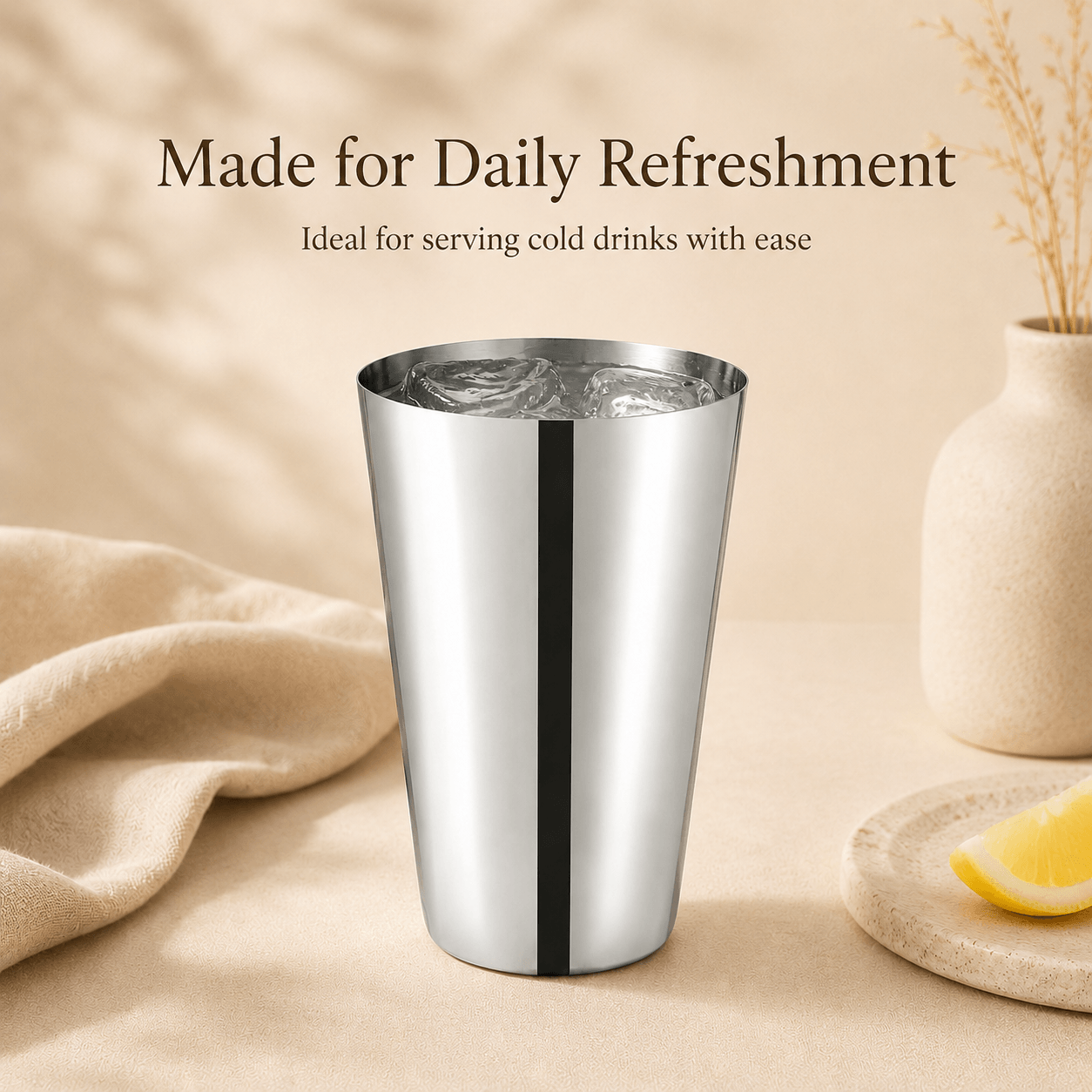 Kraft Stainless Steel Amrapali  Premium Steel Glass for Daily Use