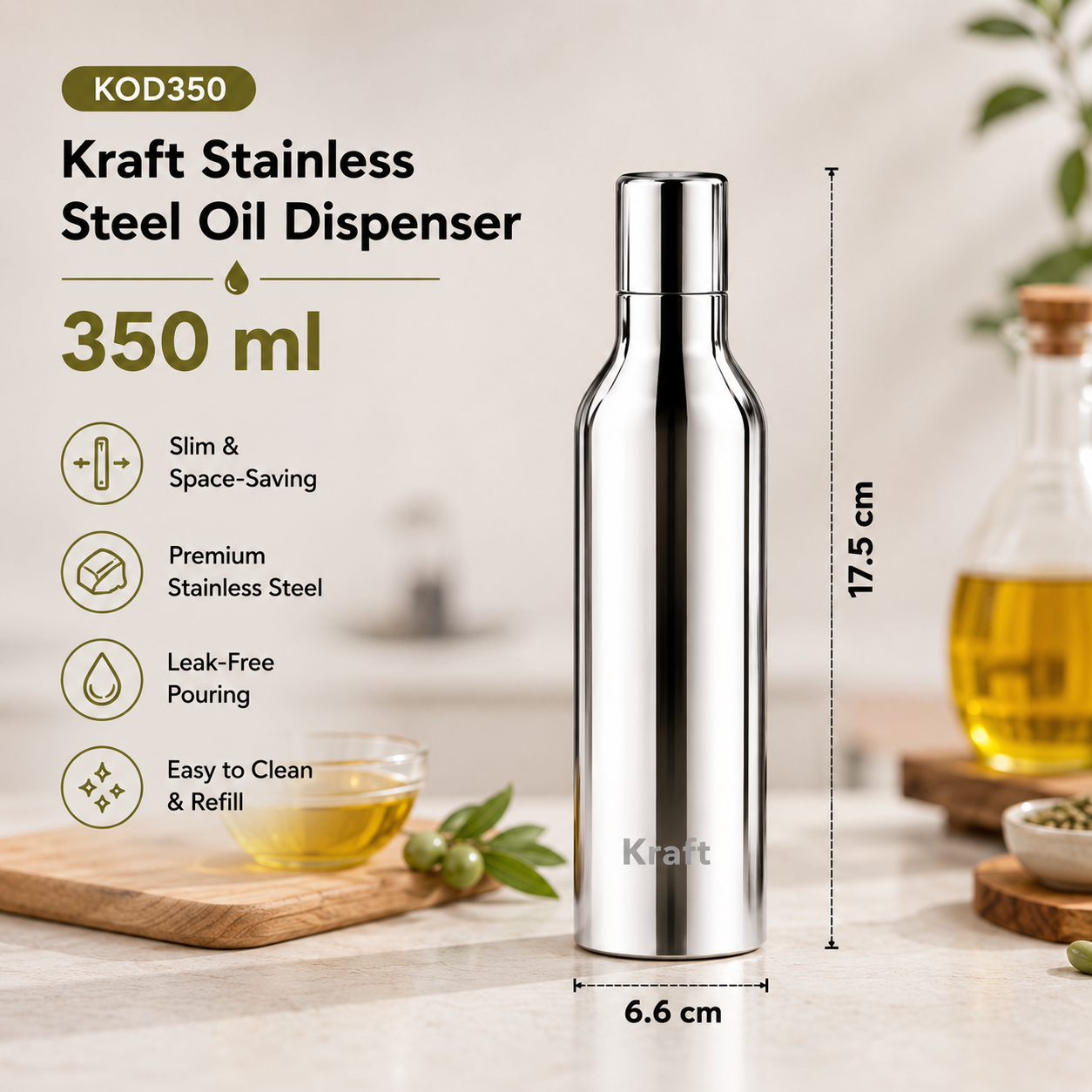 Kraft stainless steel oil dispenser view 7 rust resistant kitchen