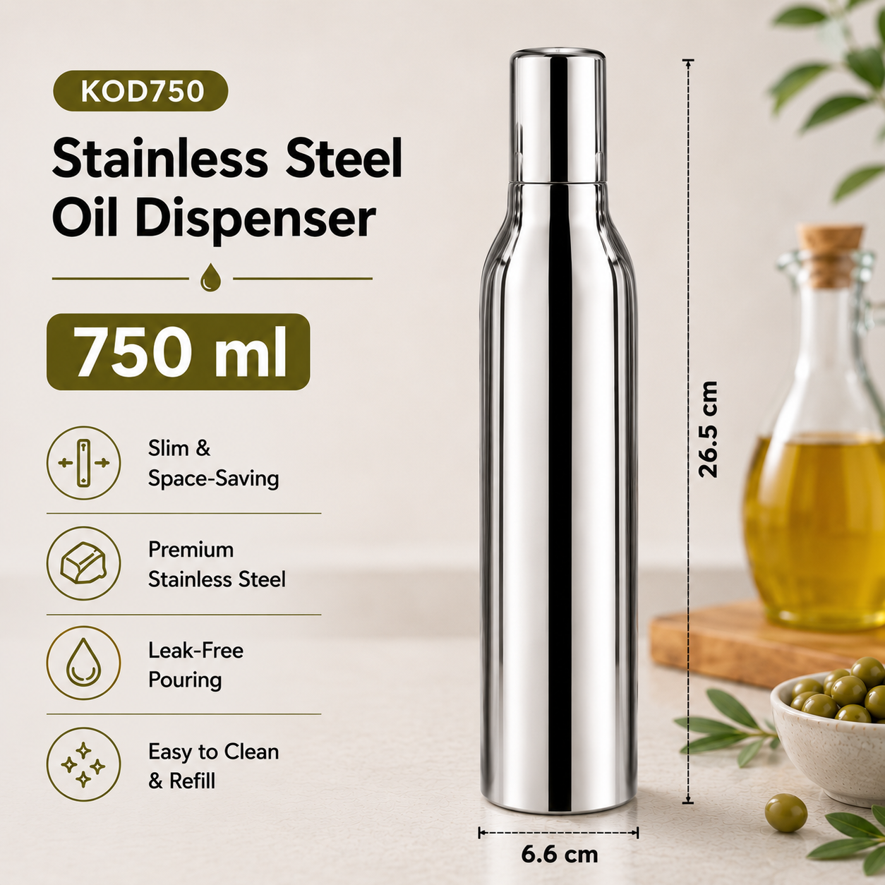 Kraft stainless steel oil dispenser view 9 rust resistant kitchen