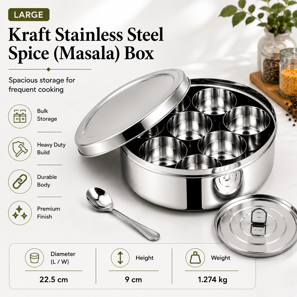 Kraft stainless steel spice masala box view 8 lifestyle