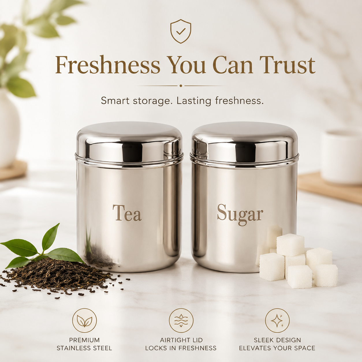 Kraft Prime stainless steel canister set 2pc view 4 detail