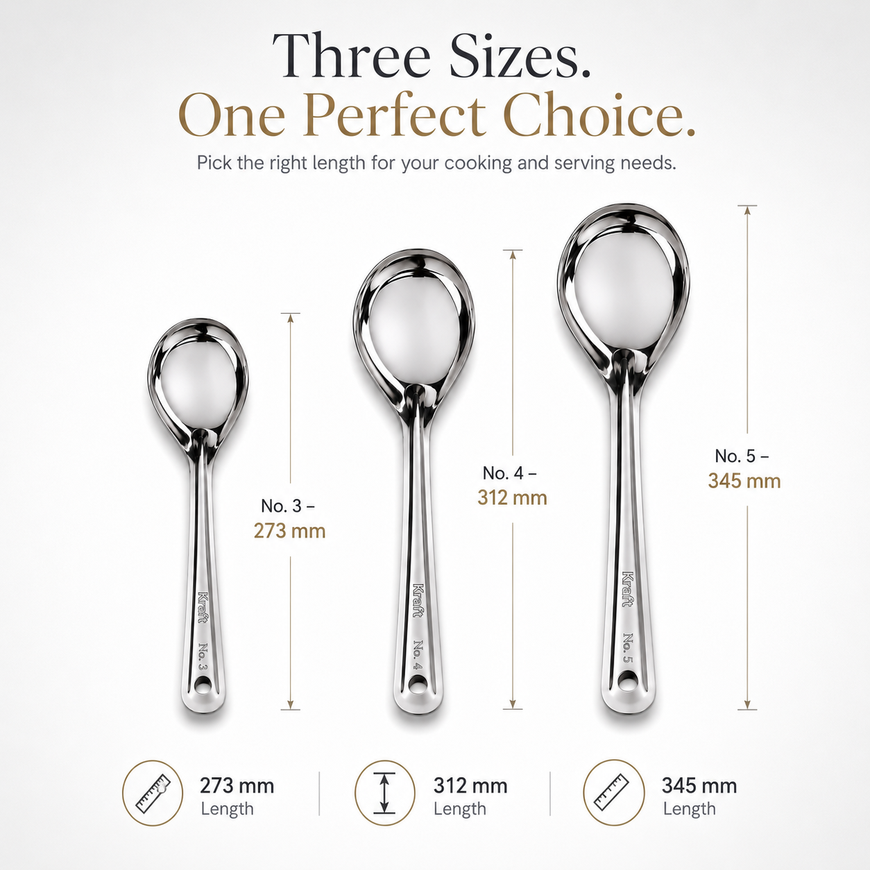 Kraft stainless steel basting oval spoon no 4 view 3 kitchen