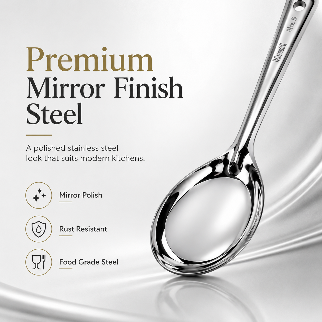 Kraft stainless steel basting oval spoon view 6 feature kitchen