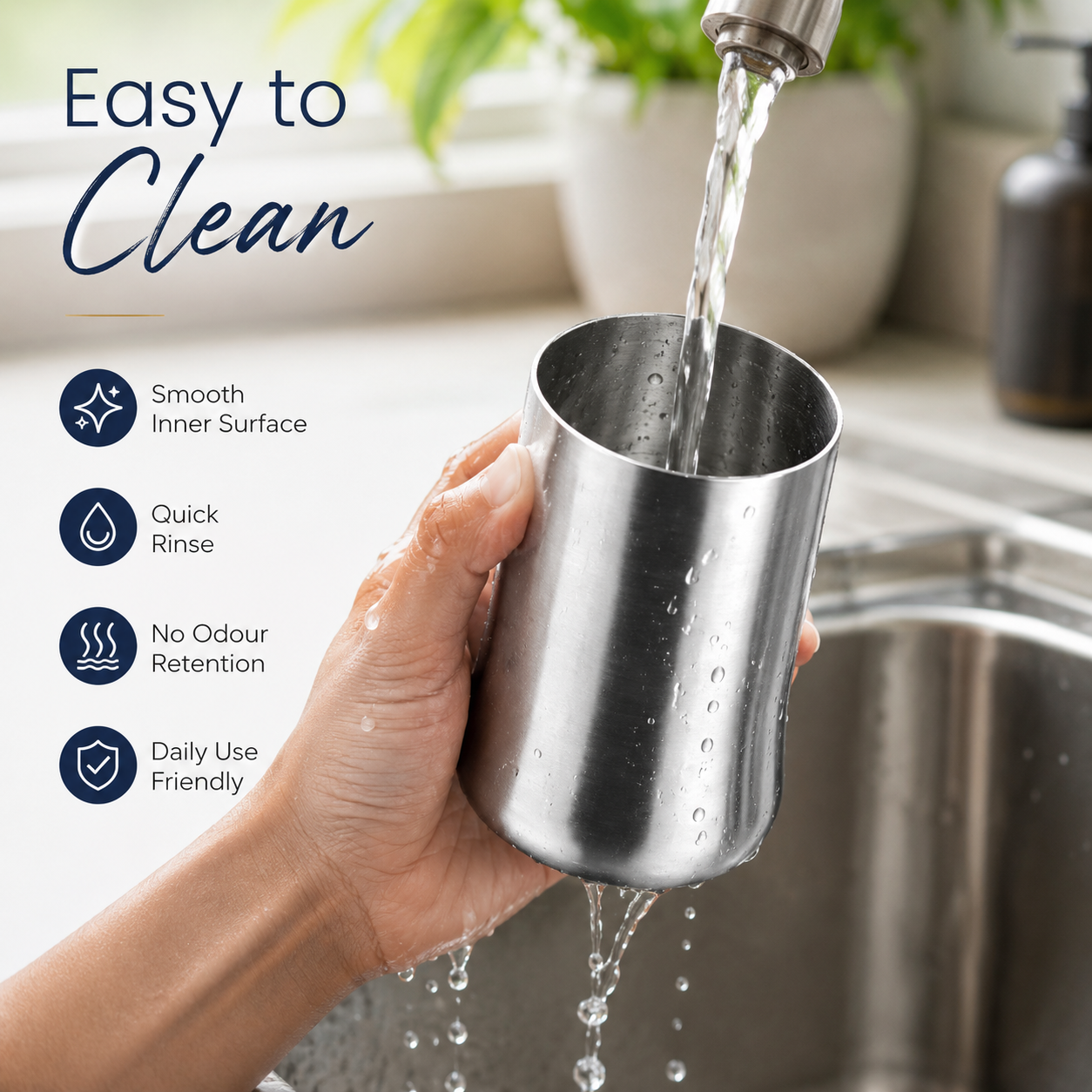 Kraft Stainless Steel Urvashi Glass | Mirror Finish Steel Drinking Glass for Water, Juice, Milk, Chaas & Lassi