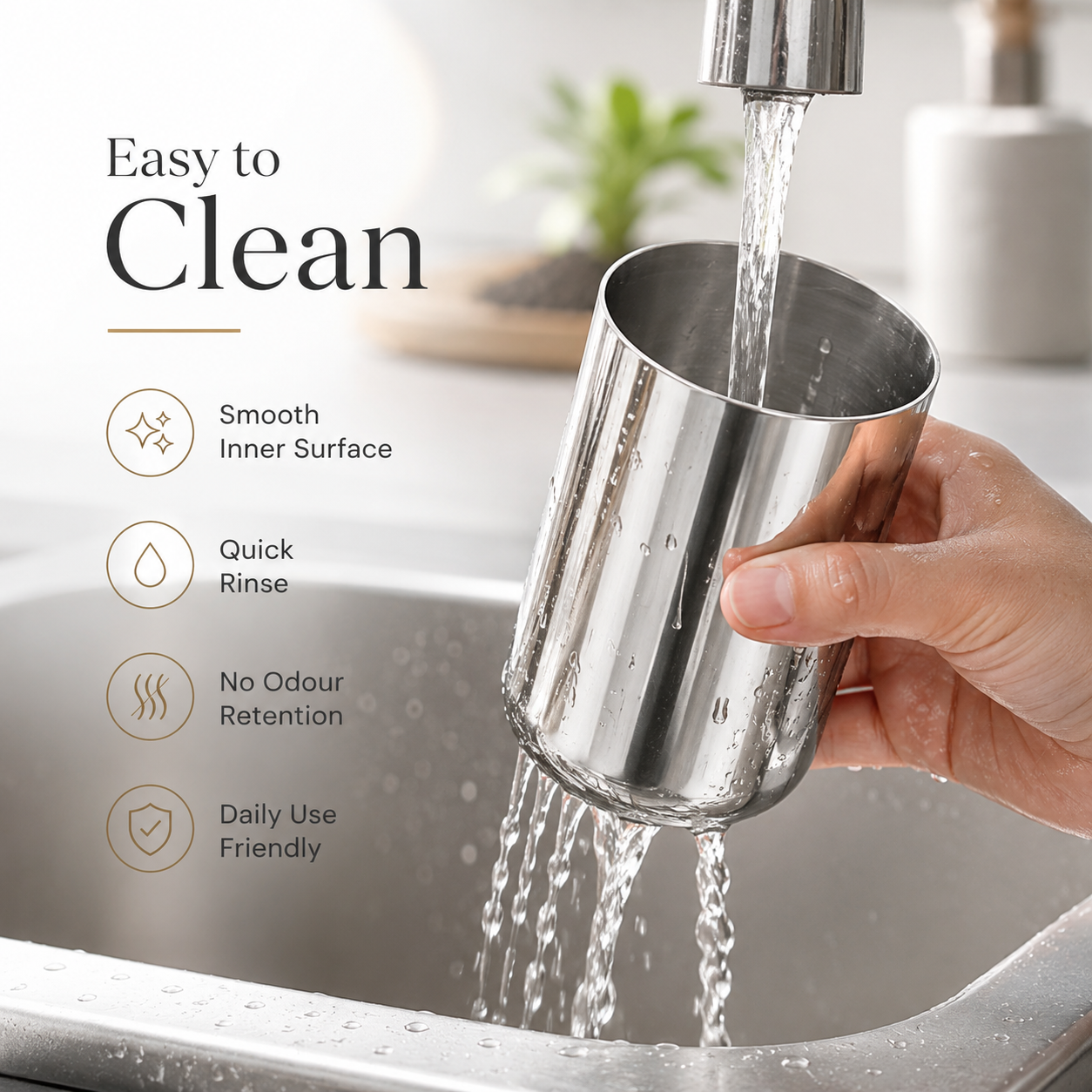 Kraft Stainless Steel Juice Glass Mirror Finish Steel Drinking Glass for Juice, Water, Milk, Chaas & Lassi