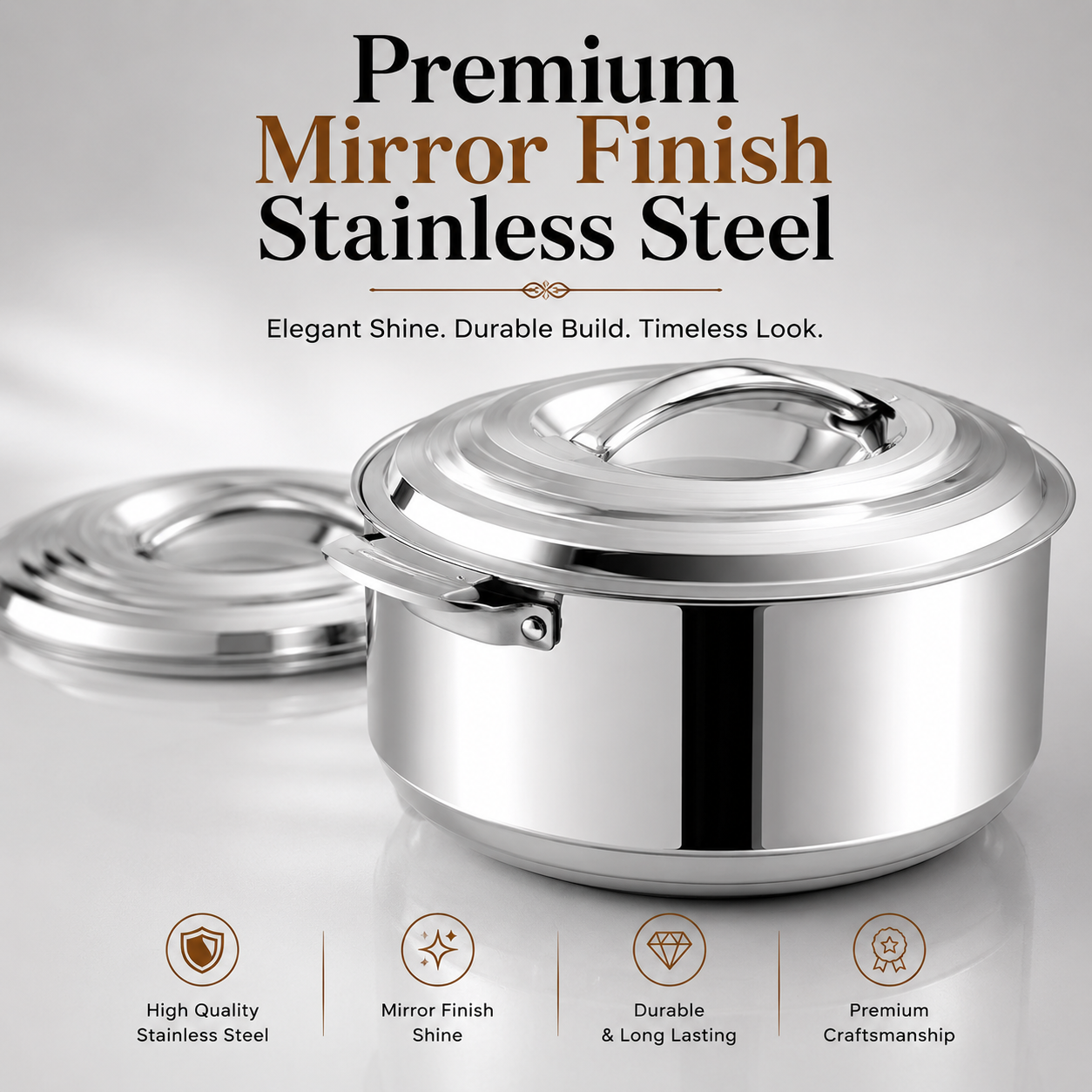 Kraft Mars double wall insulated casserole stainless steel
