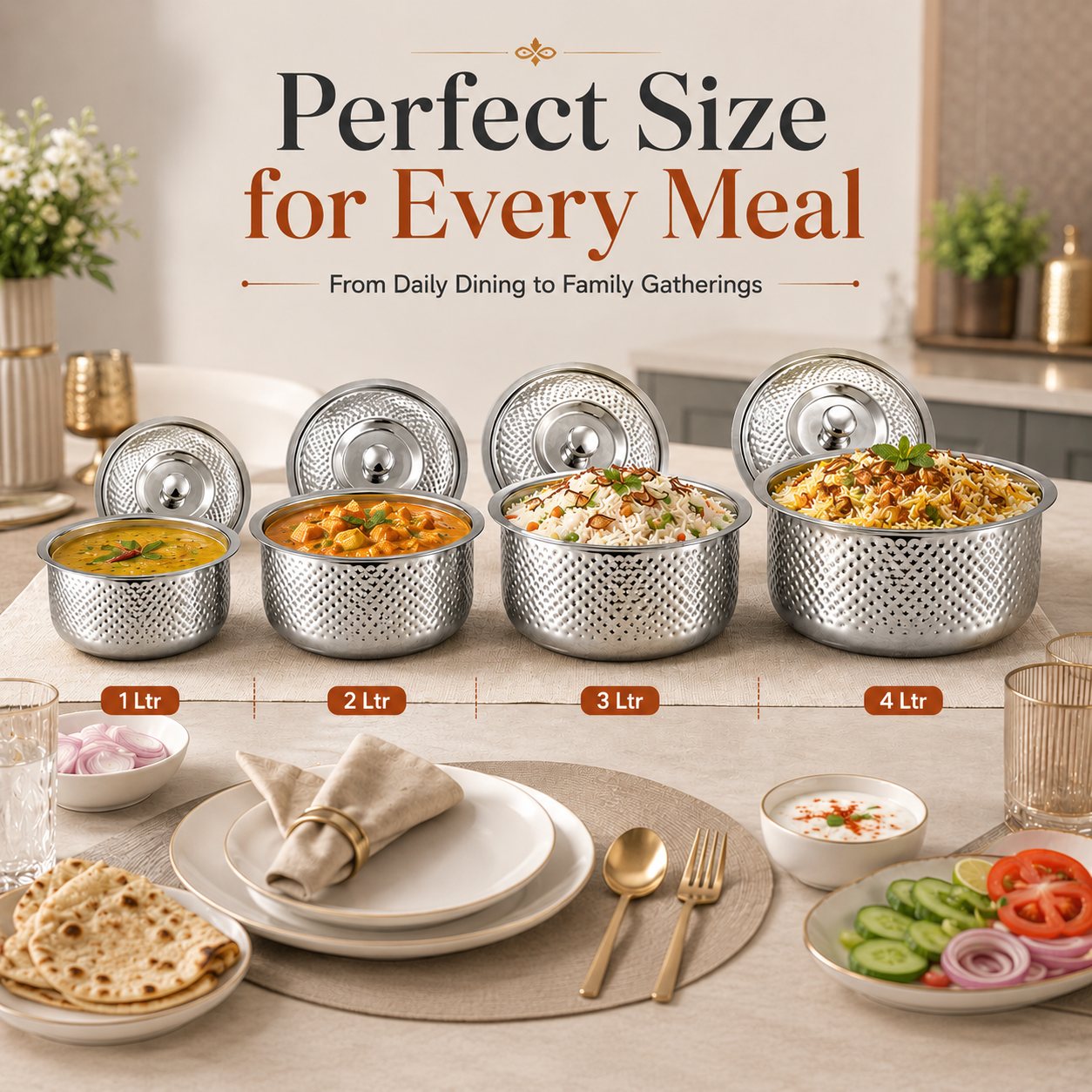 Kraft stainless steel hammered casserole with lid overview kitchen