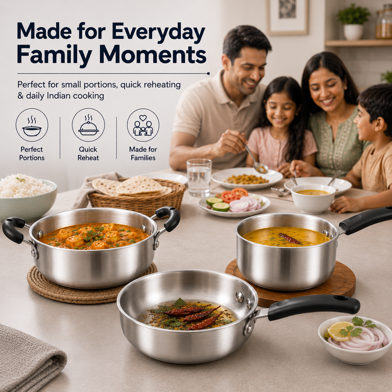 Kraft Futuretec Triply mini combo set 3pc stainless induction product view