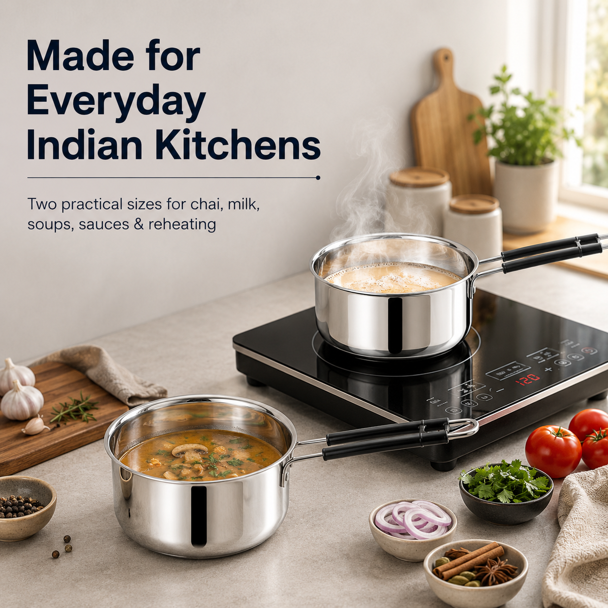 Kraft stainless steel regular saucepan combo set induction product view
