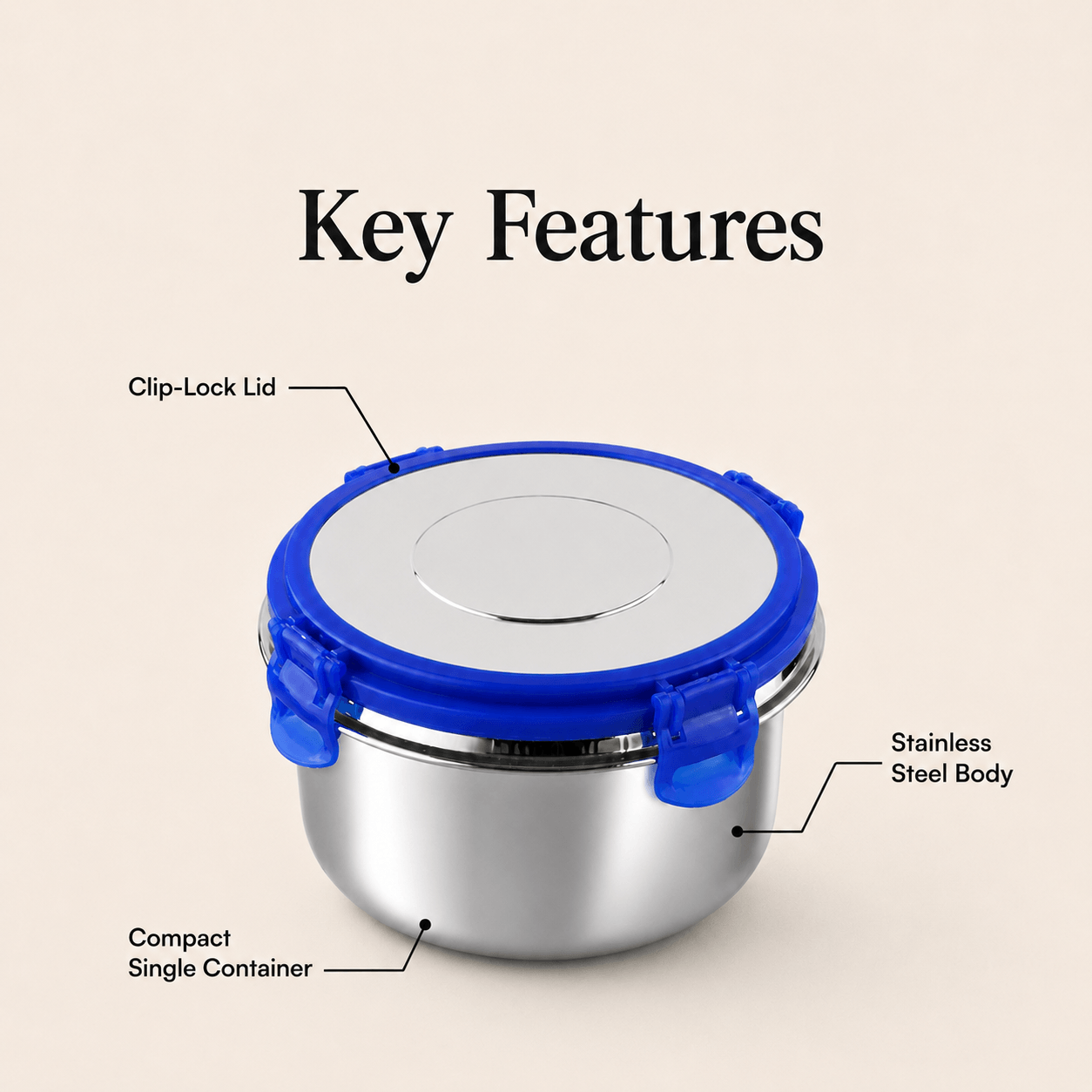 Kraft Stainless Steel Storage Container – 250 ml to 1.250 ml Options