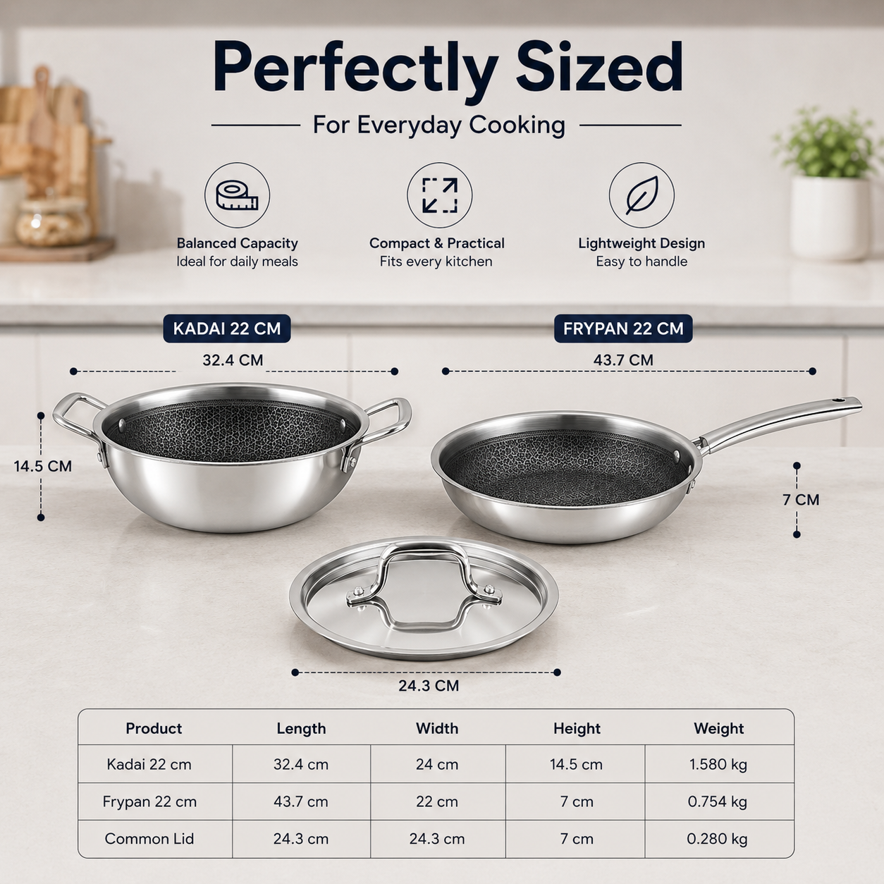 Kraft Futuretec Pro Triply Combo Set 2pc kitchen lifestyle induction