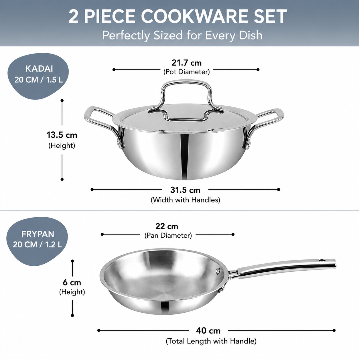 Kraft Futuretec Triply Cookware Combo Set  (Induction Friendly)