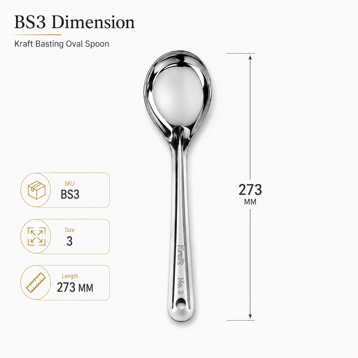 Kraft stainless steel basting oval spoon view 9 product kitchen