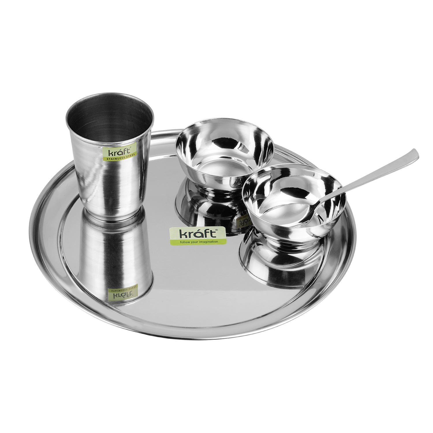 Kraft Stainless Steel Princess 5 pieces Thali / Dinner / Lunch Set