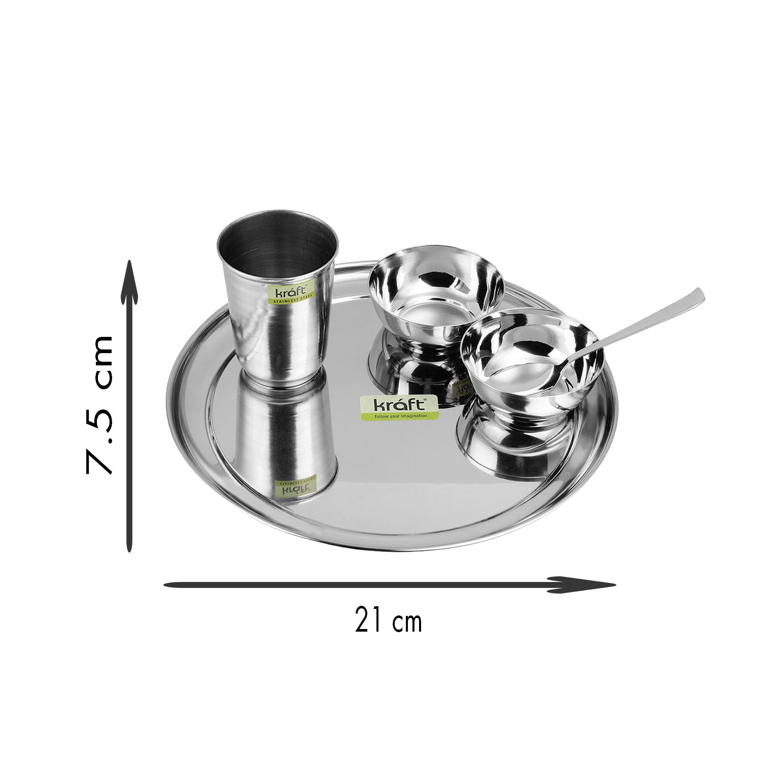 Kraft Stainless Steel Princess 5 pieces Thali / Dinner / Lunch Set
