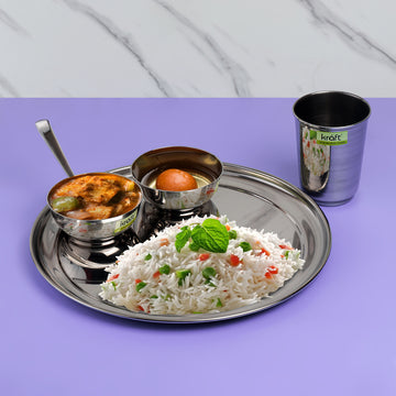 Kraft Stainless Steel Princess 5 pieces Thali / Dinner / Lunch Set