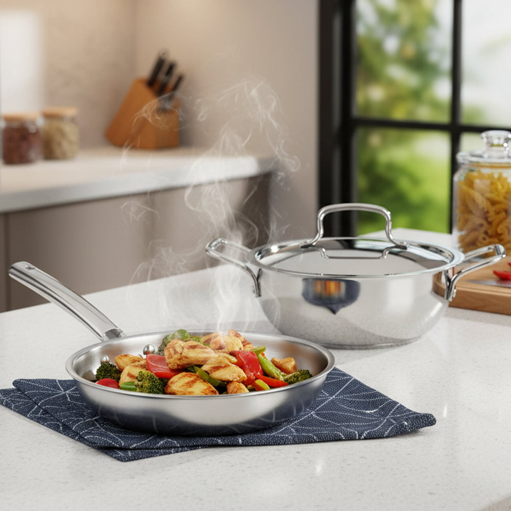 Kraft Futuretec Triply cookware combo set of 2 induction stainless