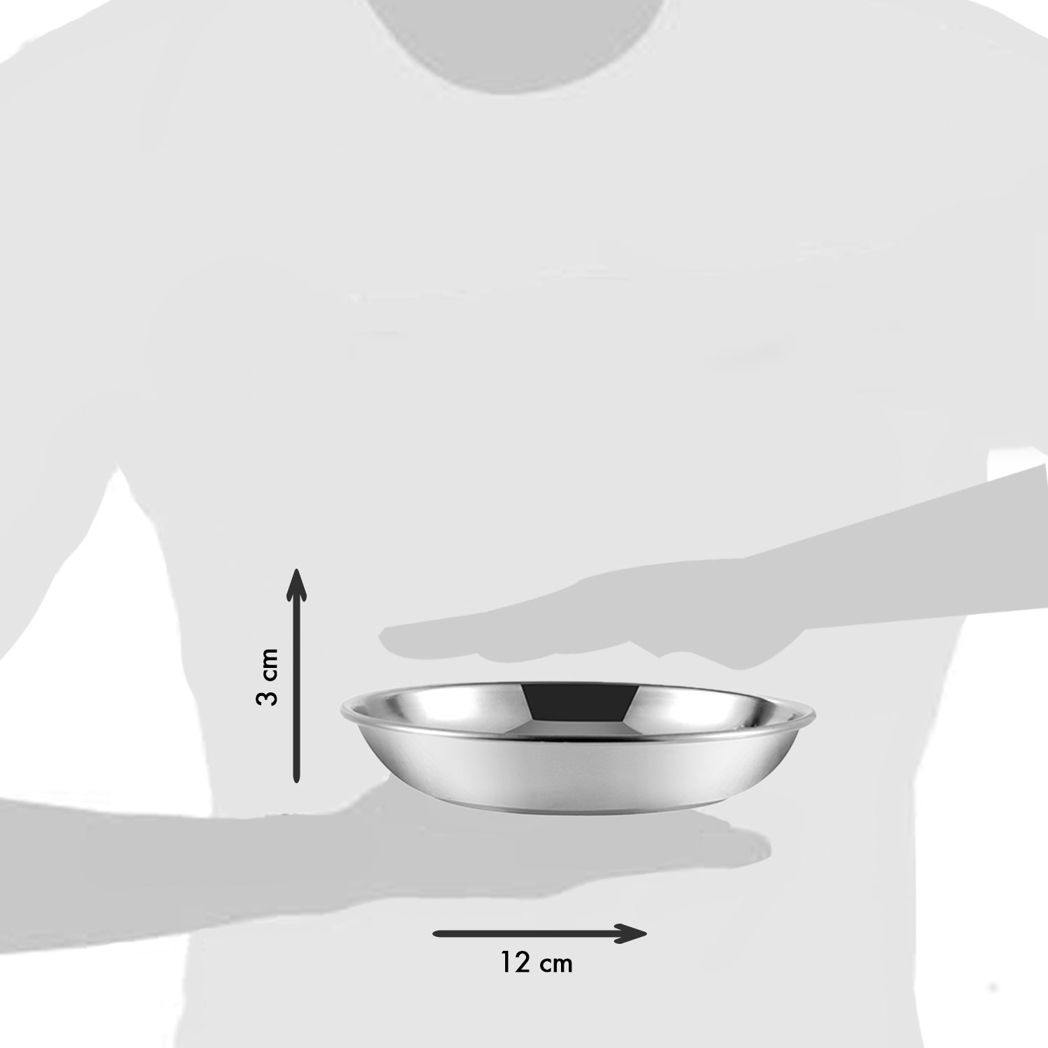 Kraft stainless steel dessert plates 12pc detail