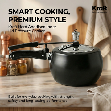 Kraft hard anodised inner lid pressure cooker induction friendly