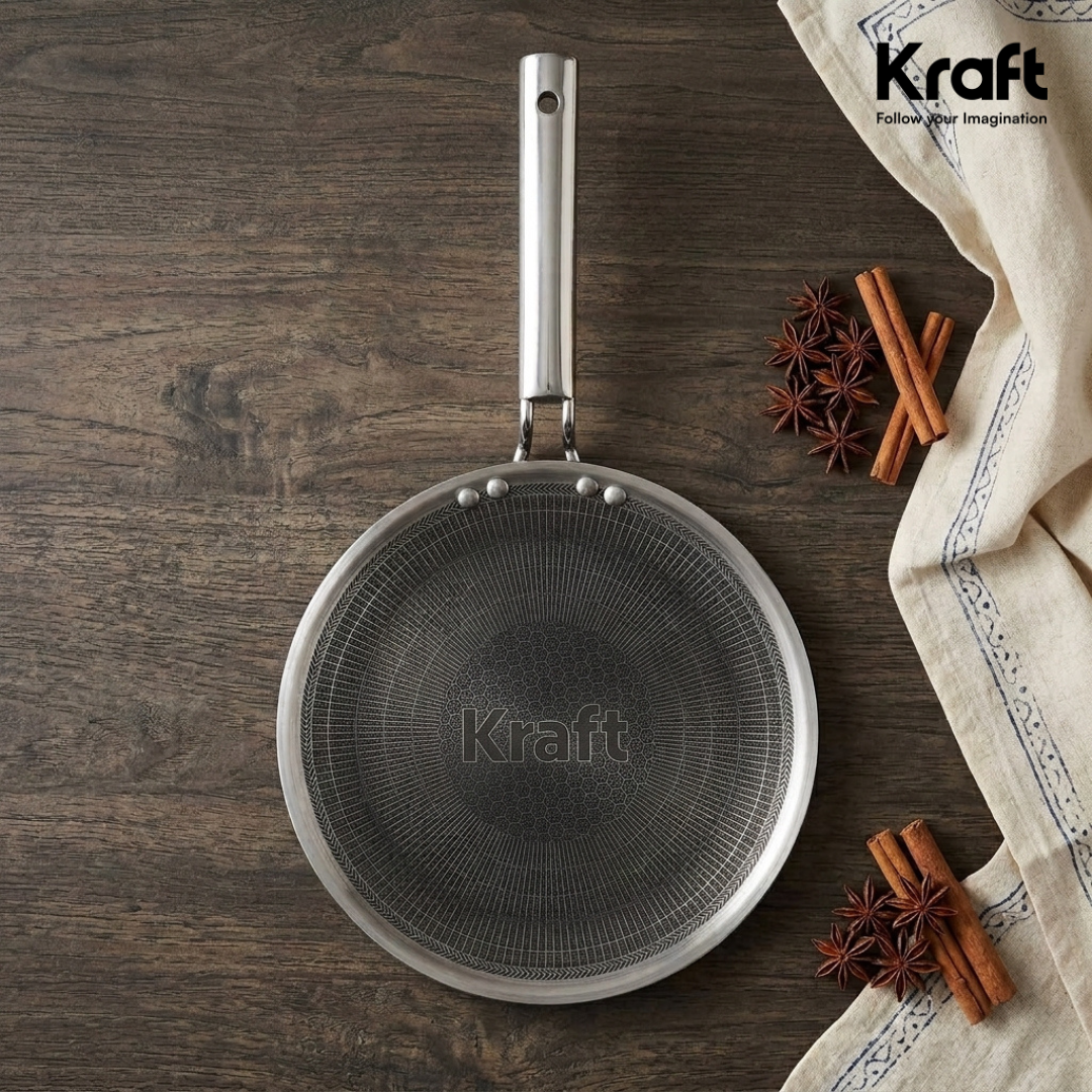Kraft Futuretec Triply Pro roti tawa 26cm stainless induction product view