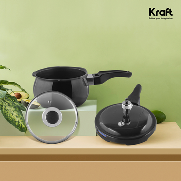 Kraft hard anodised pressure cooker induction friendly aluminium
