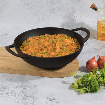 Kraft Infinity cast iron kadai induction friendly pre-seasoned cookware