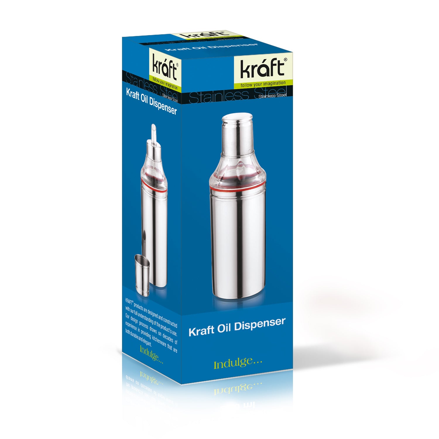 Kraft Stainless Steel Cooking Oil Dispenser Bottle – Leakproof Kitchen Oil Container (350 ml to 1000 ml)