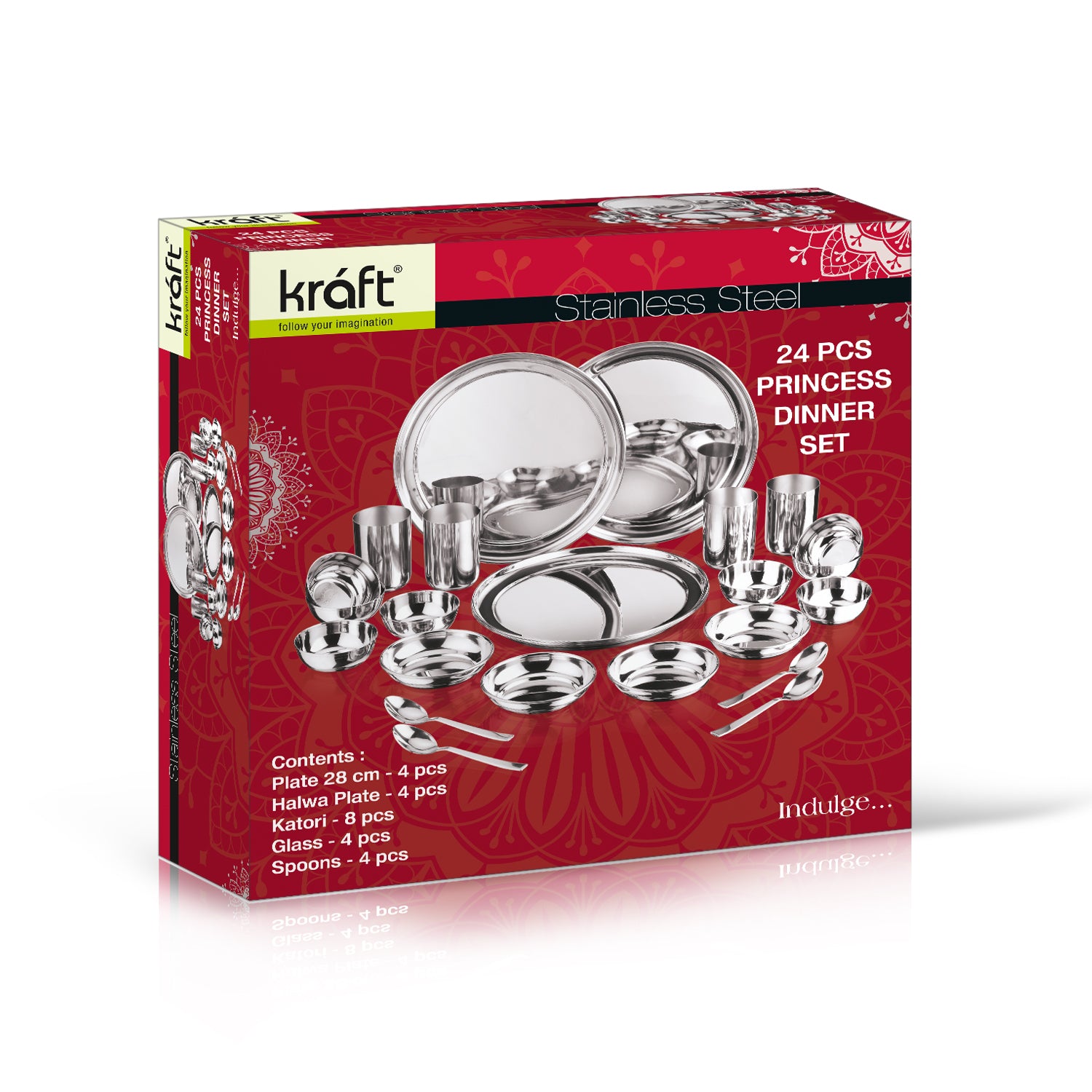 Kraft Princess Stainless steel Dinner Set 24 pc - Kraft Houseware