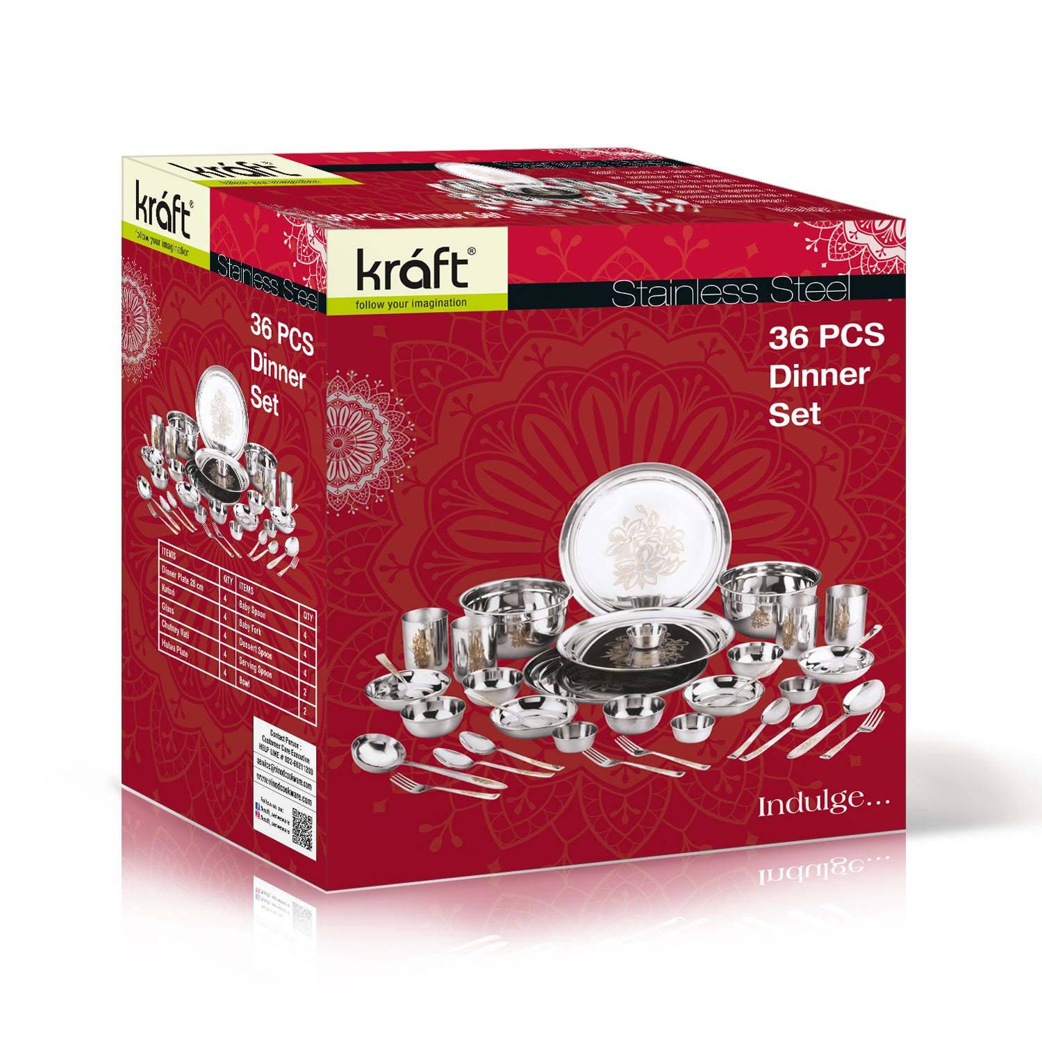 Kraft Daffodil stainless steel dinner set 36pc view 6 lifestyle