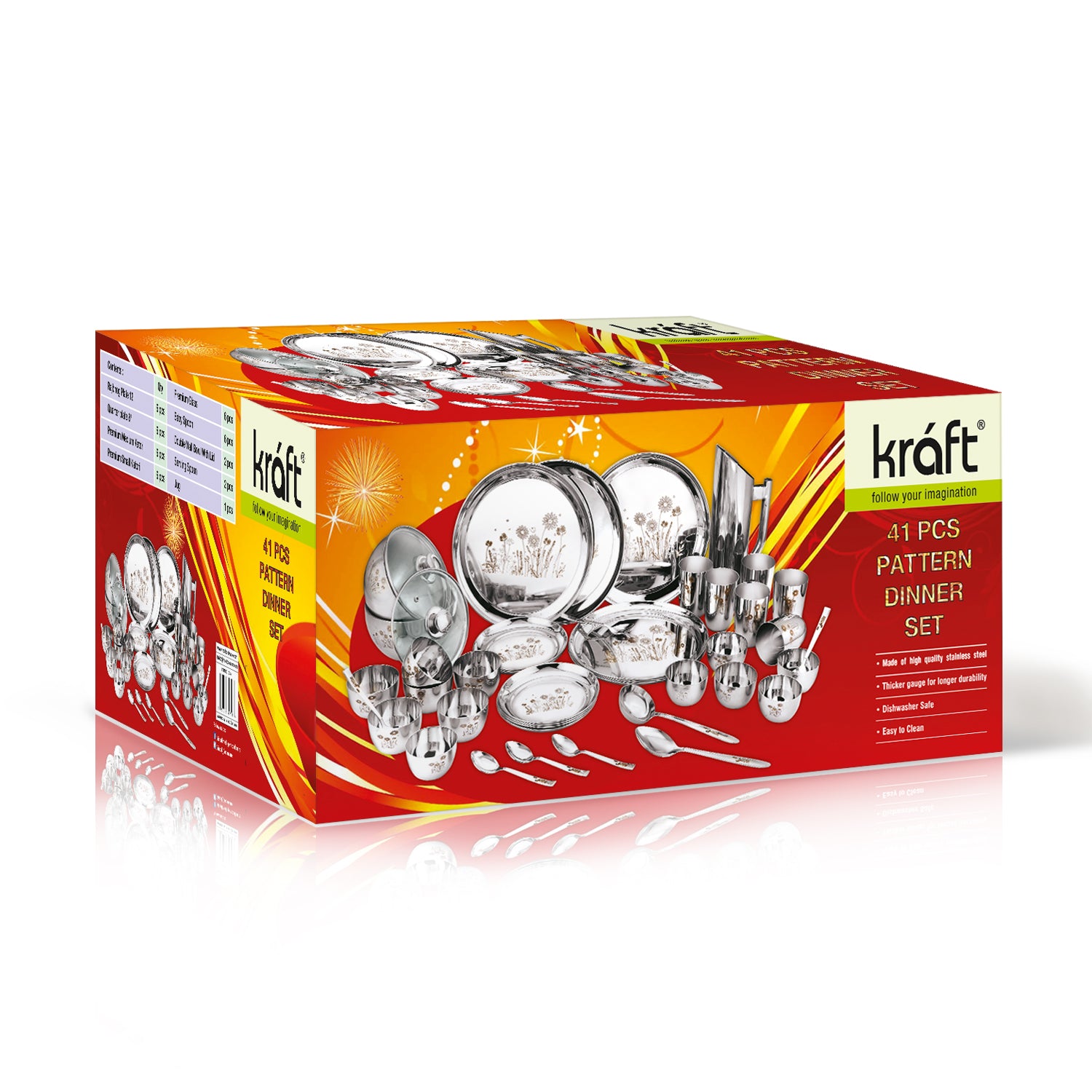 Kraft stainless steel 41pc Pattern dinner set final image
