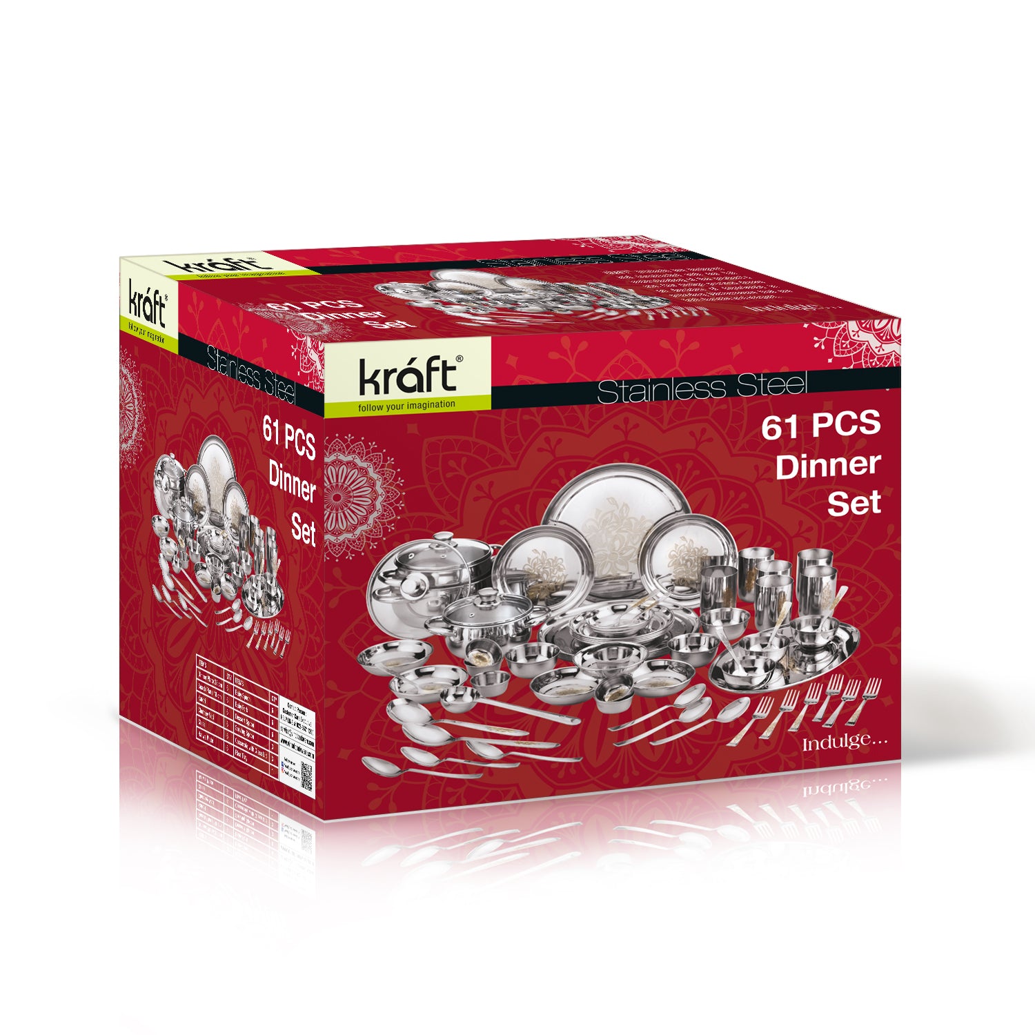 Kraft stainless steel Leaf 61pc dinner set final image