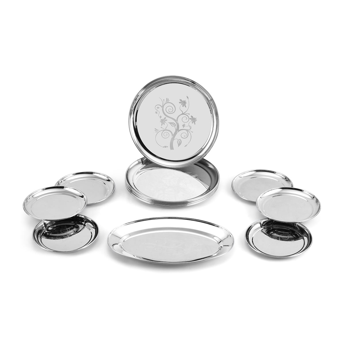 Kraft stainless steel Shagun Dinner Set 51 pc + 6 Vati Free