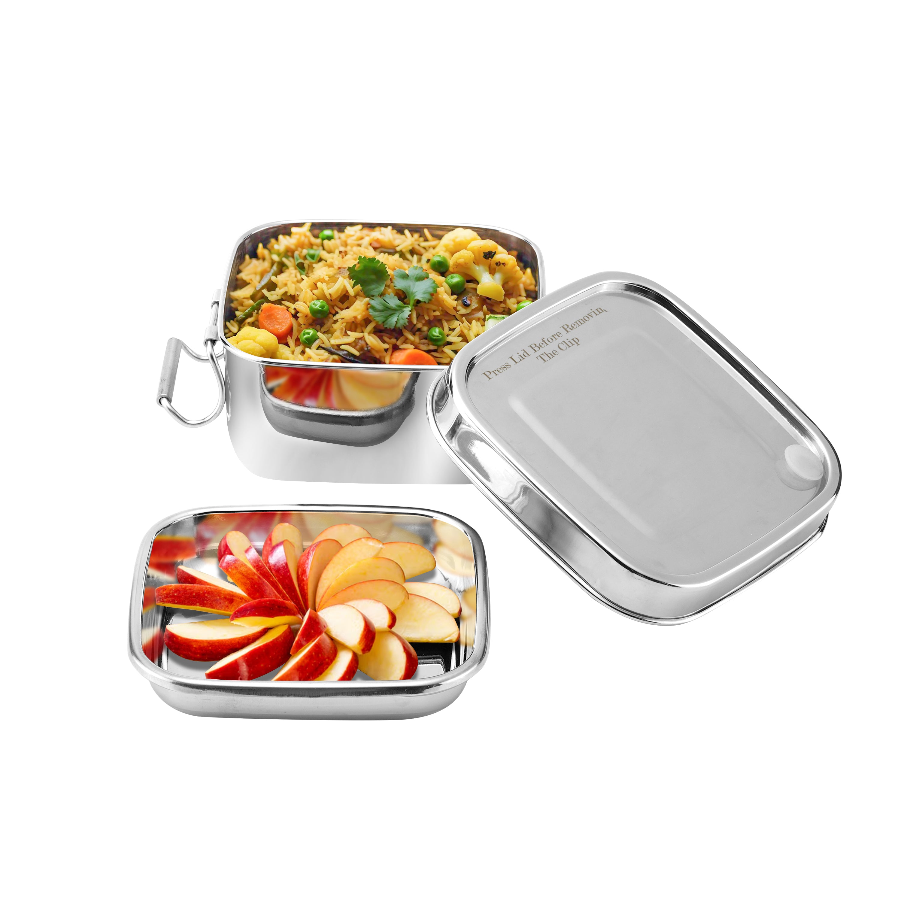 Kraft stainless steel tiffin with food school lunch box