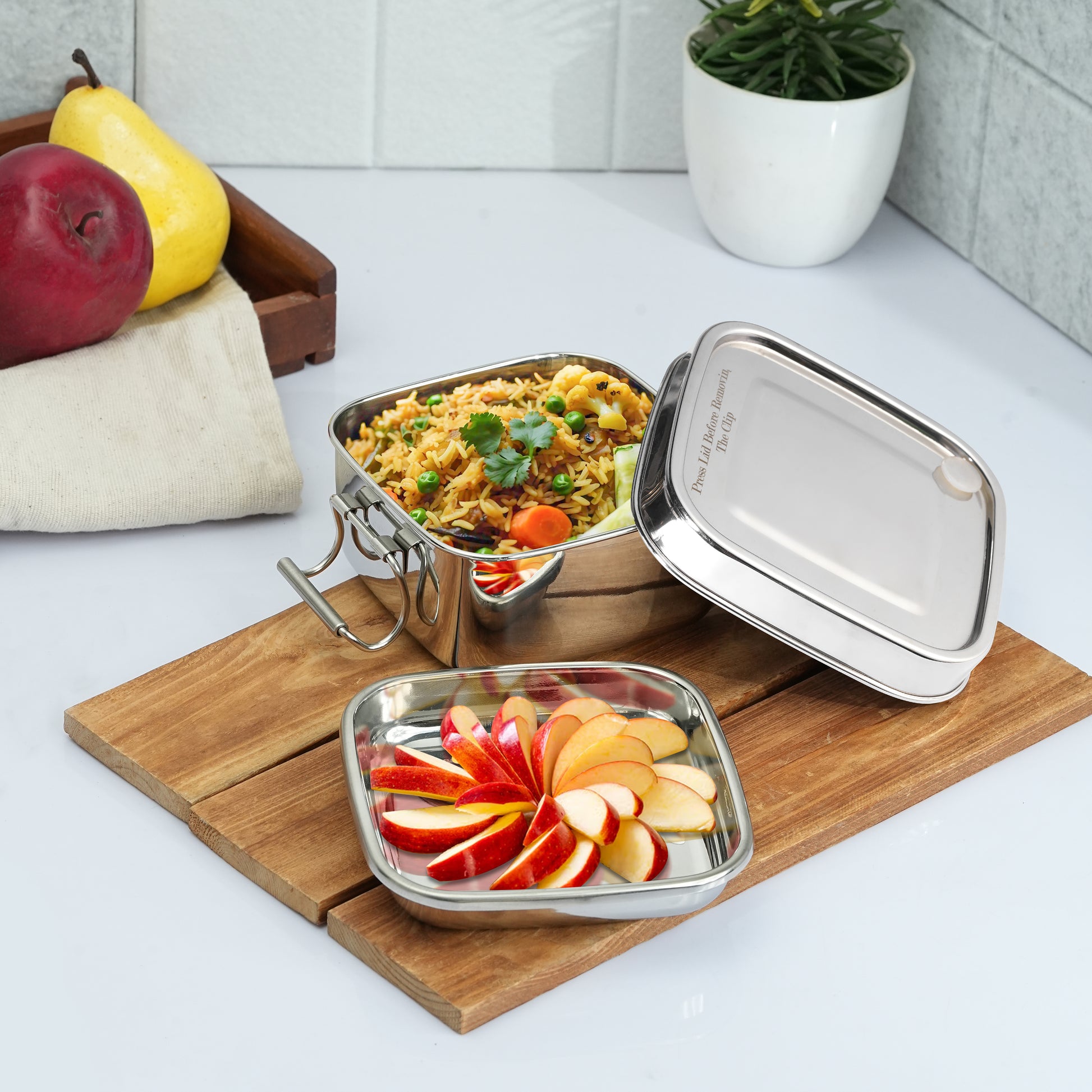 Kraft stainless steel tiffin food container lifestyle