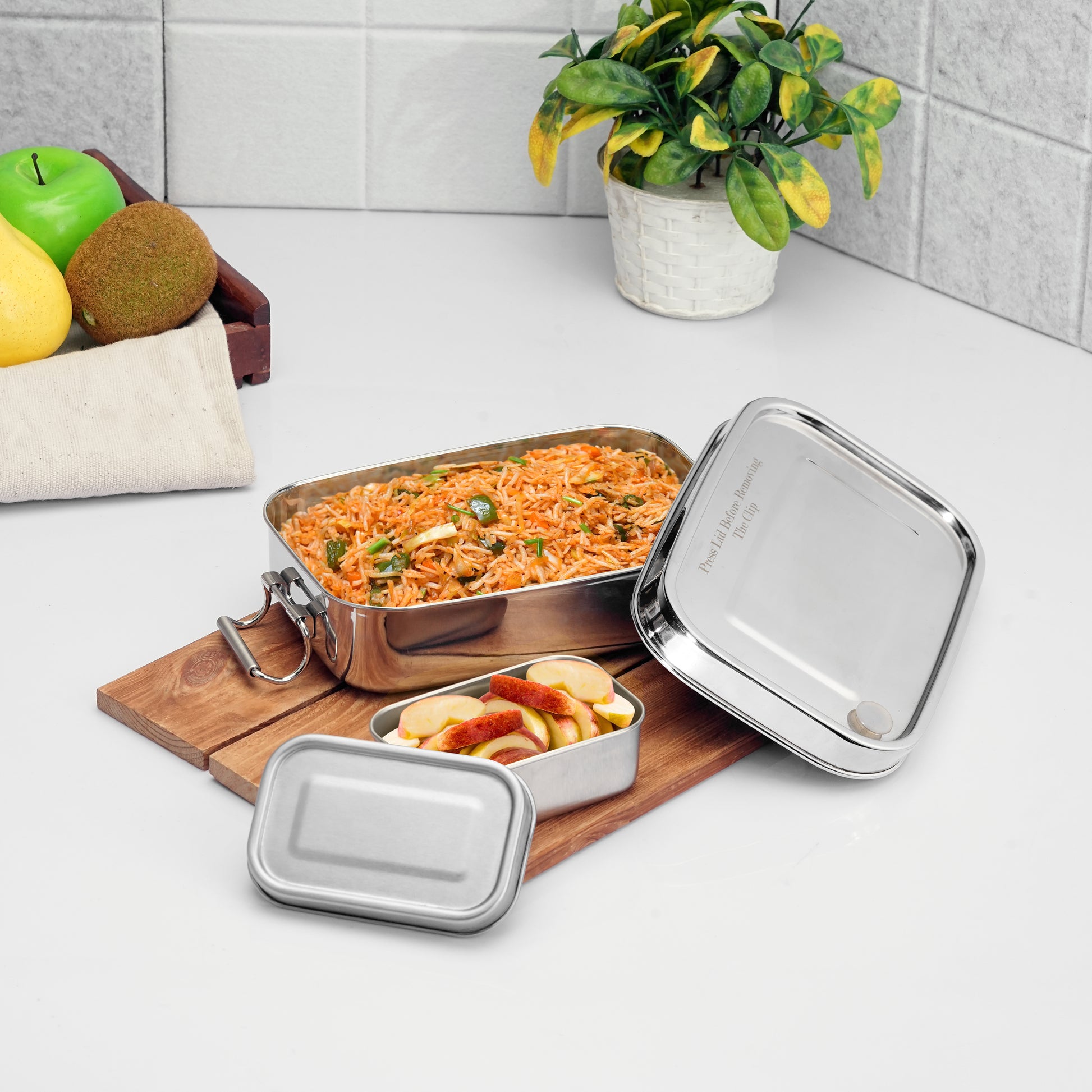 Kraft stainless steel tiffin lunch box leakproof food container
