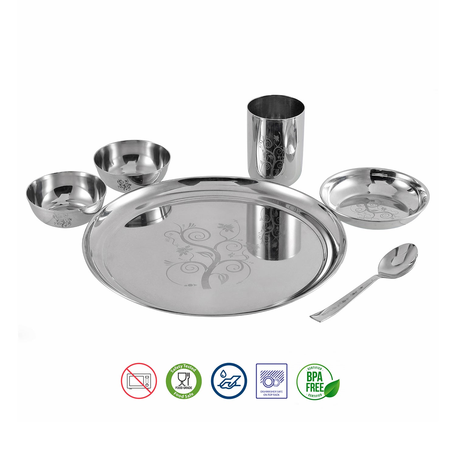 Kraft stainless steel Radiant thali dinner set view 3
