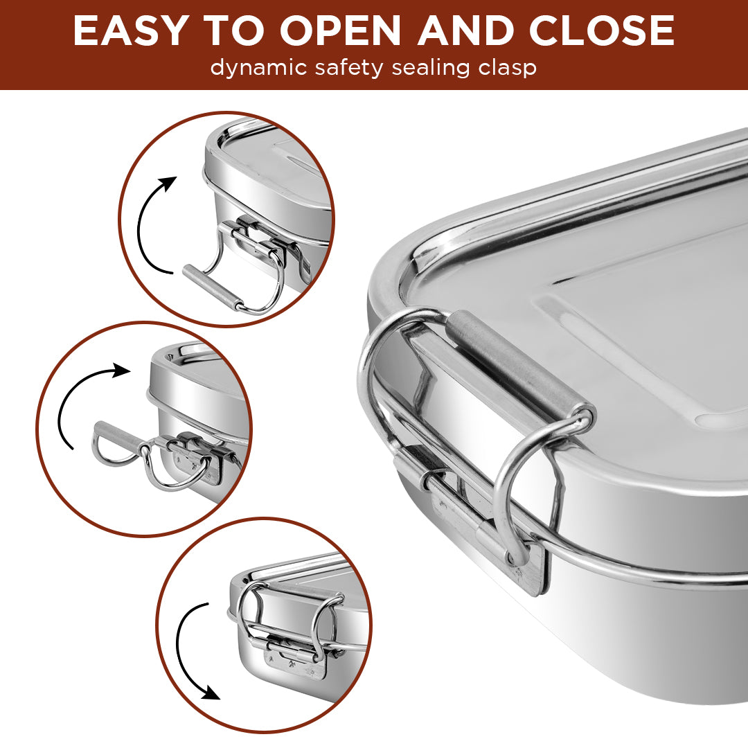 Kraft stainless steel tiffin rectangle shape kitchen storage