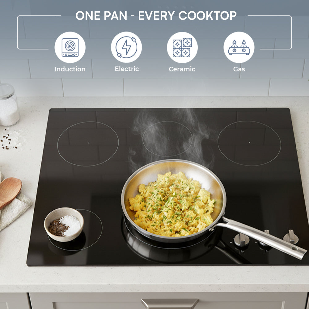 Kraft Futuretec Triply stainless steel frypan induction friendly cookware