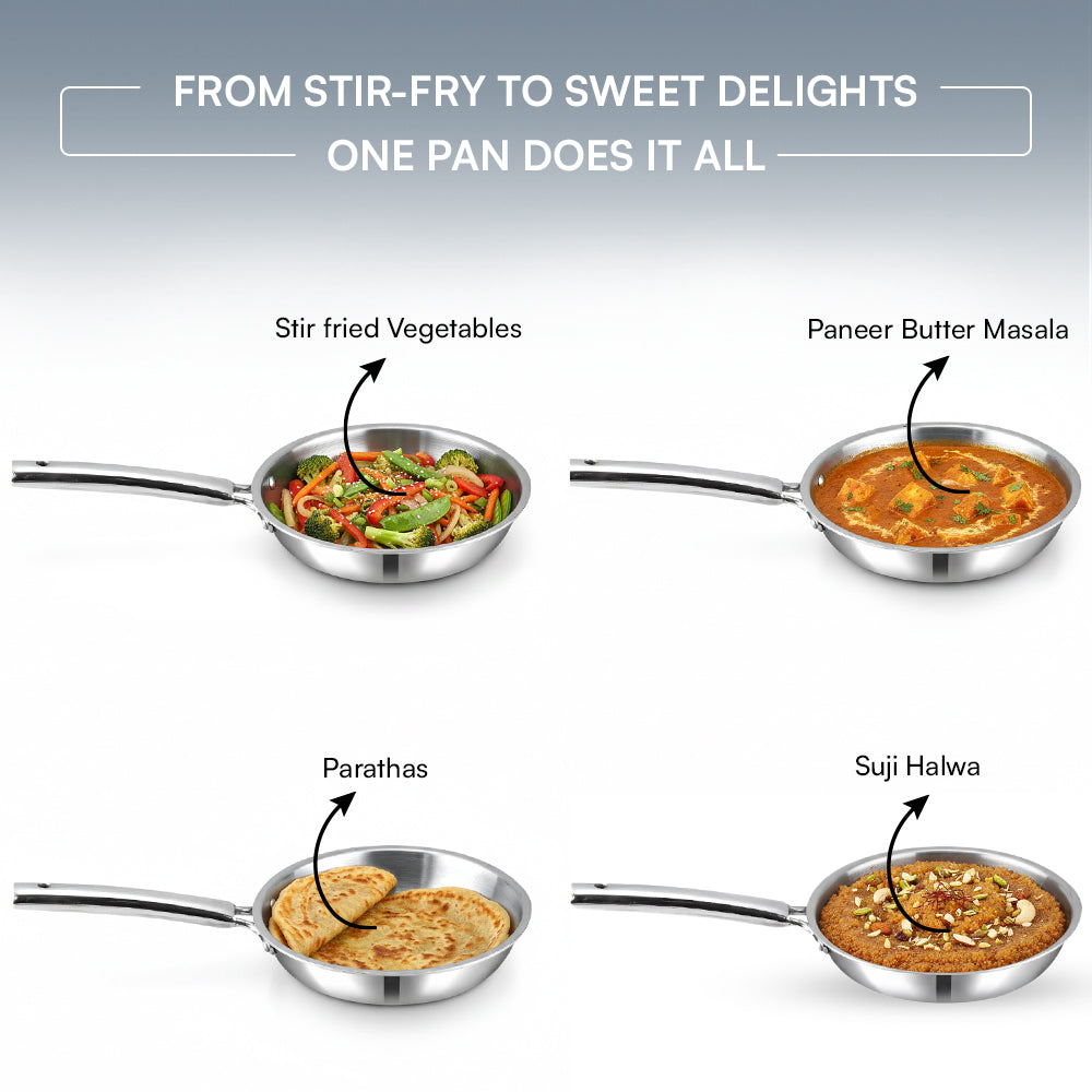 Kraft Futuretec Triply frypan 6 stainless induction cooking