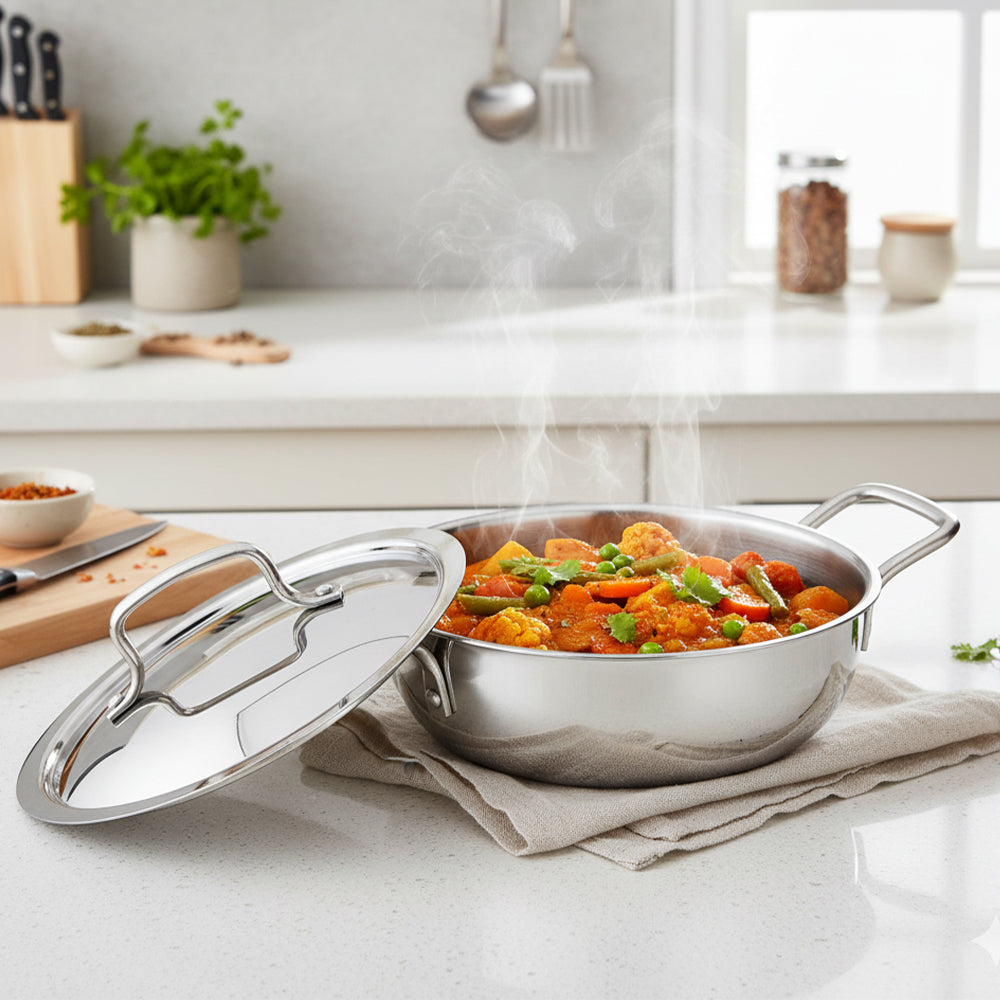 Kraft Futuretec Triply stainless steel extra deep kadai induction friendly