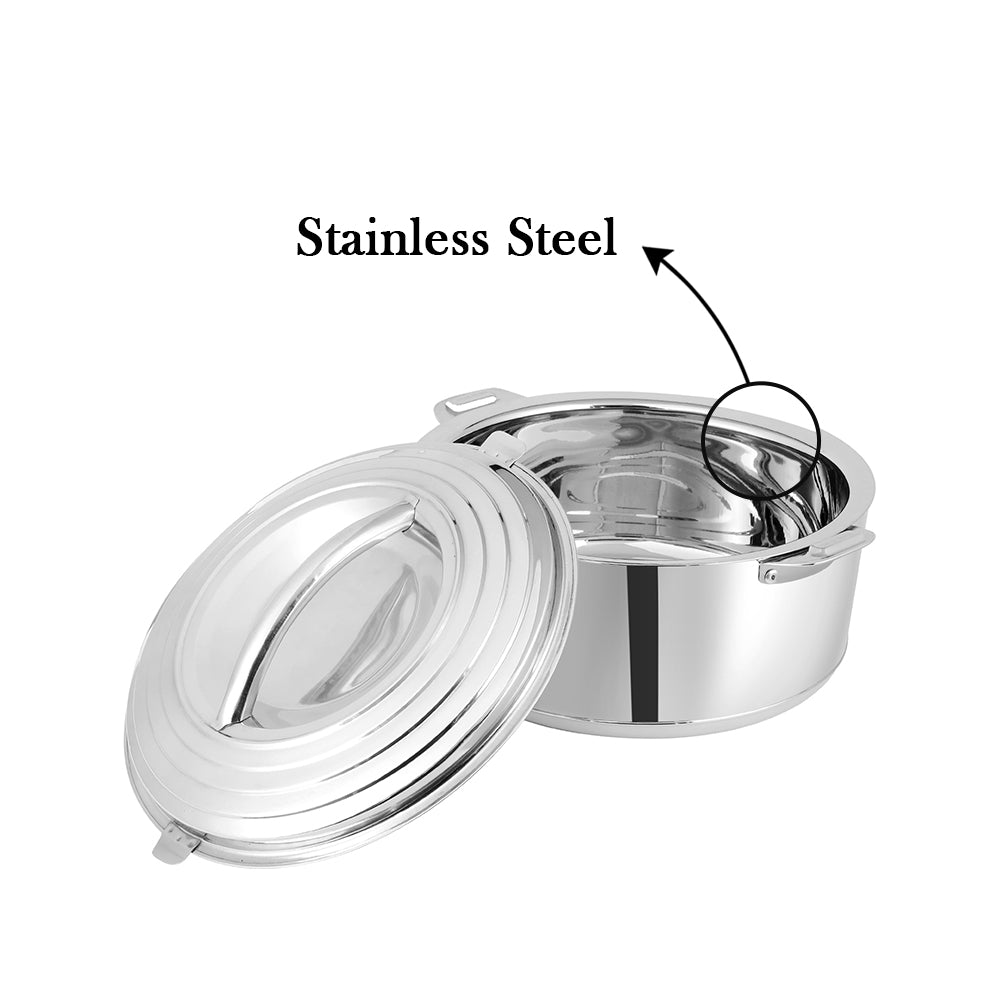 Mars stainless steel casserole showing polished interior and inner surface